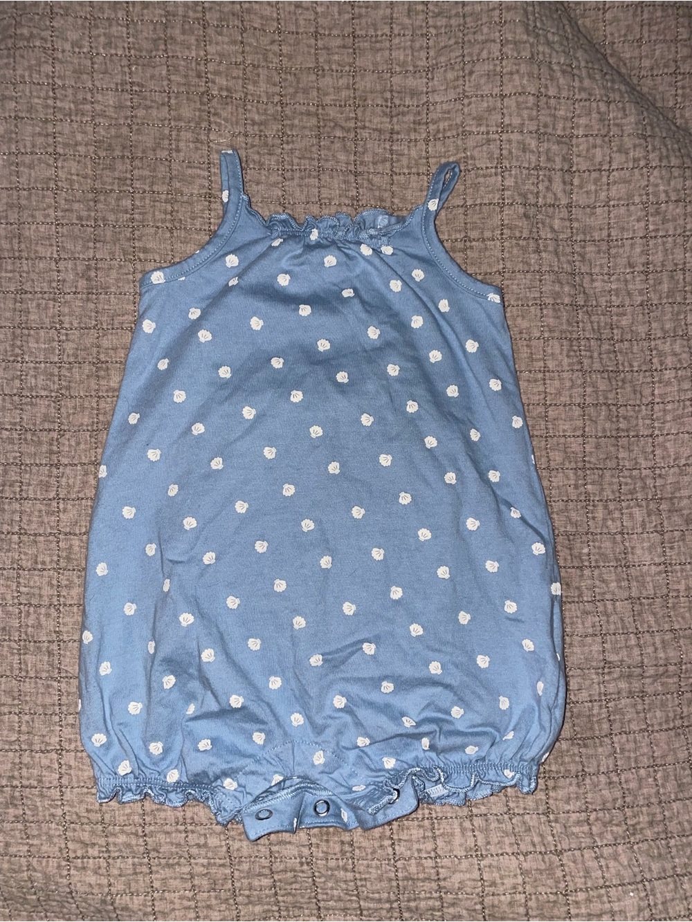 Carter's Light Blue Polka Dot Bubble Romper